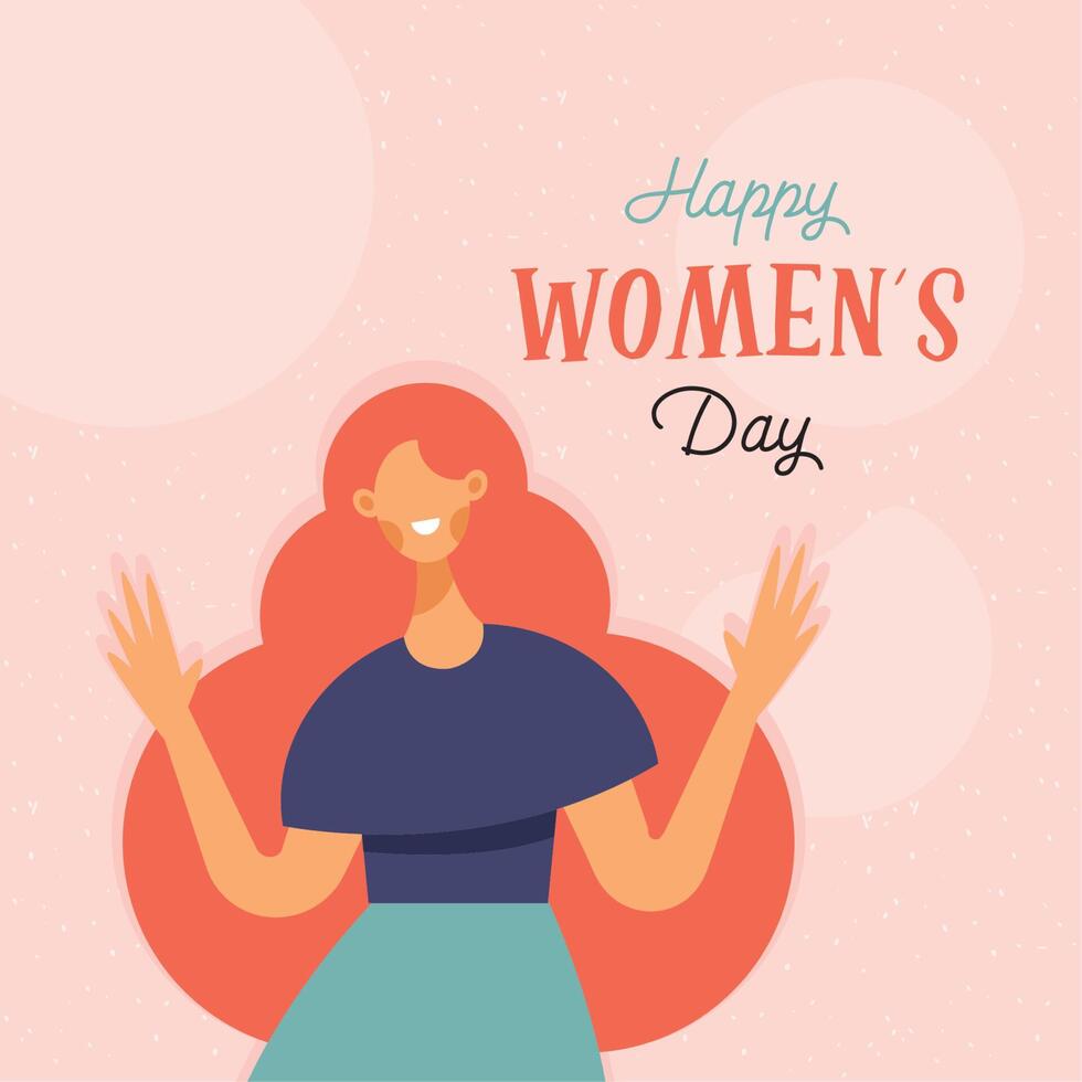 lady and happy womens day vector