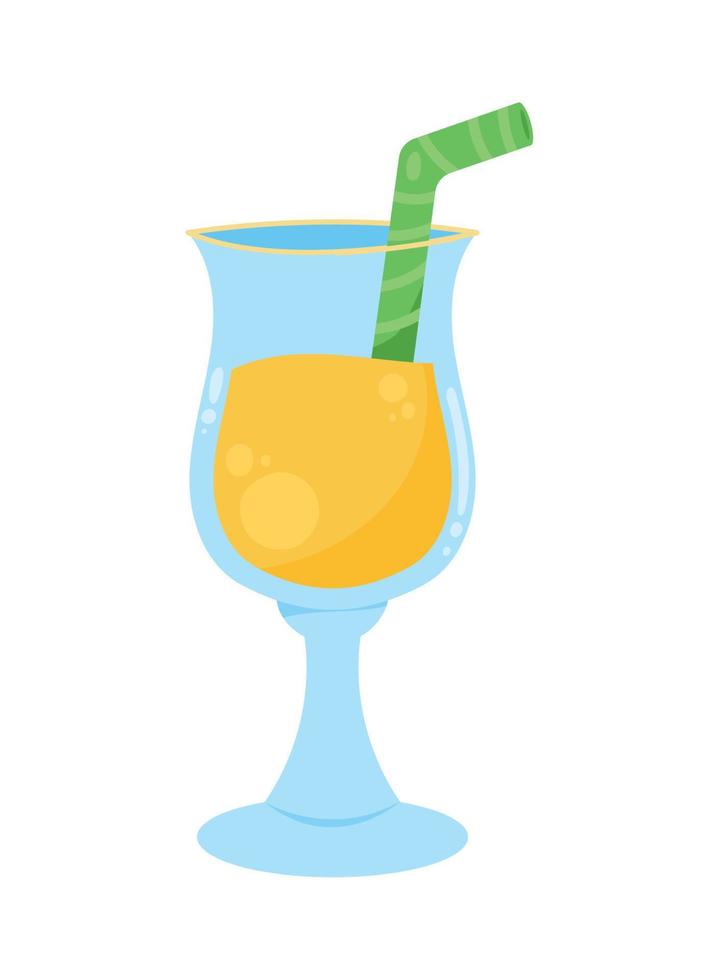 yellow cocktail in cup vector