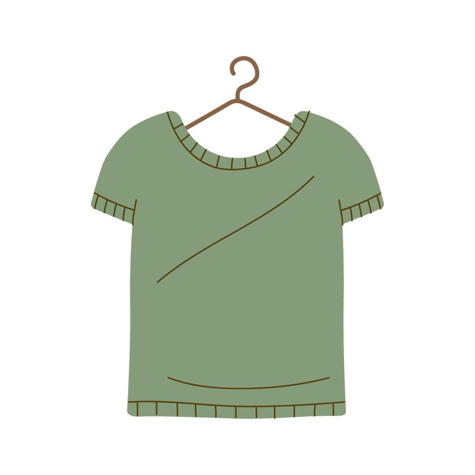 green shirt hanging vector