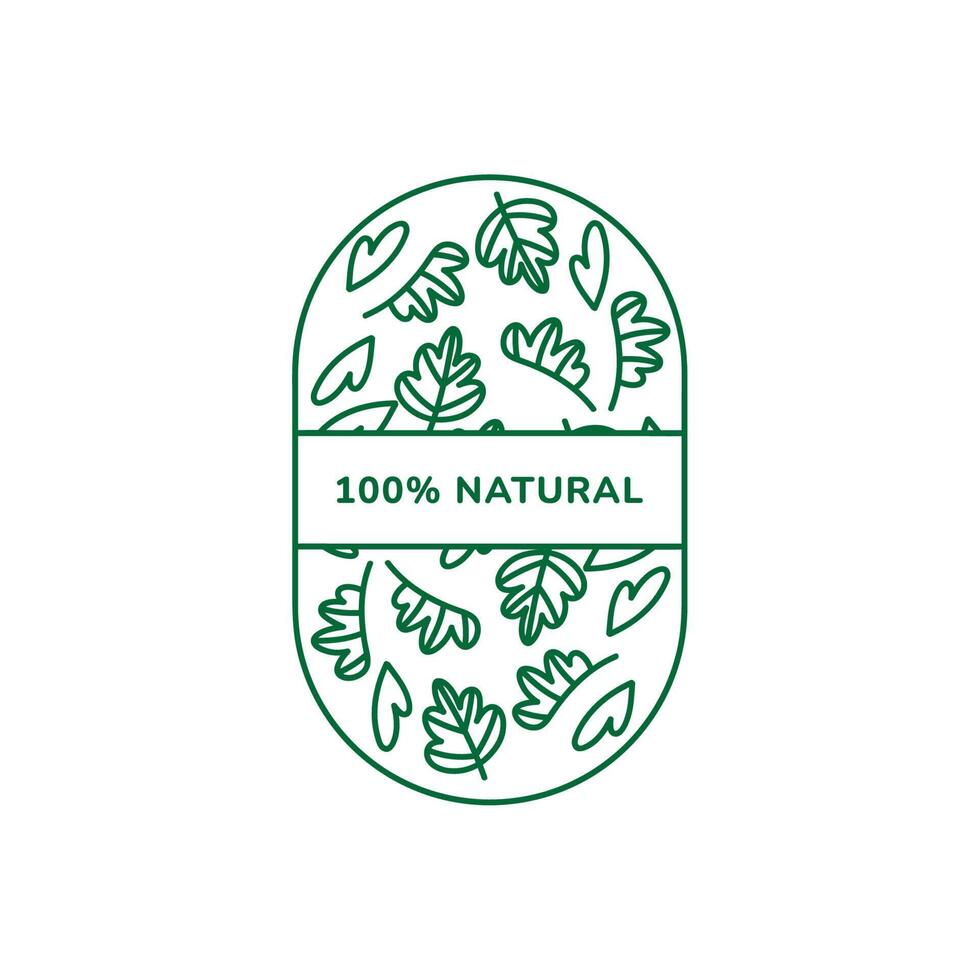 100 percent natural stamp vector