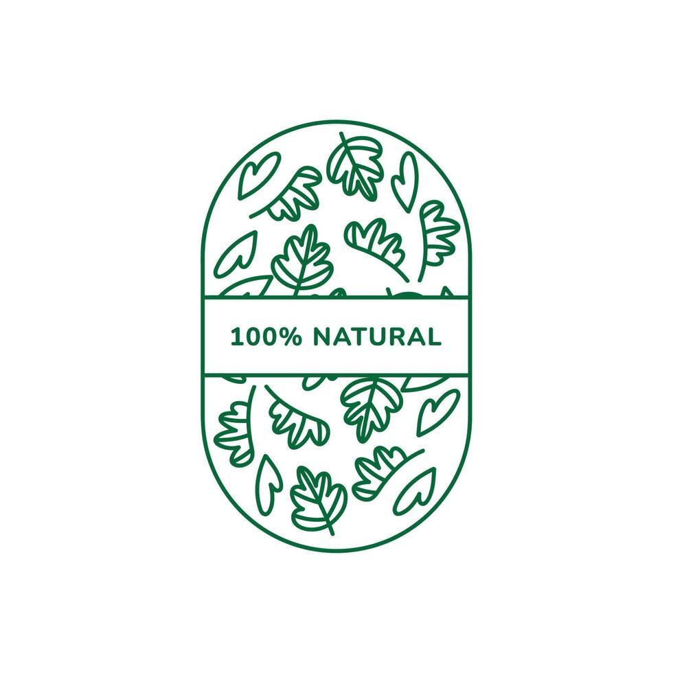 sello 100 por ciento natural vector