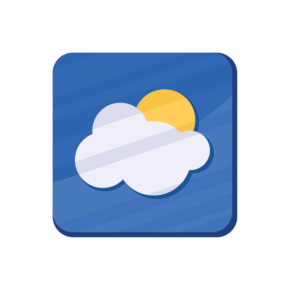 weather blue app button vector
