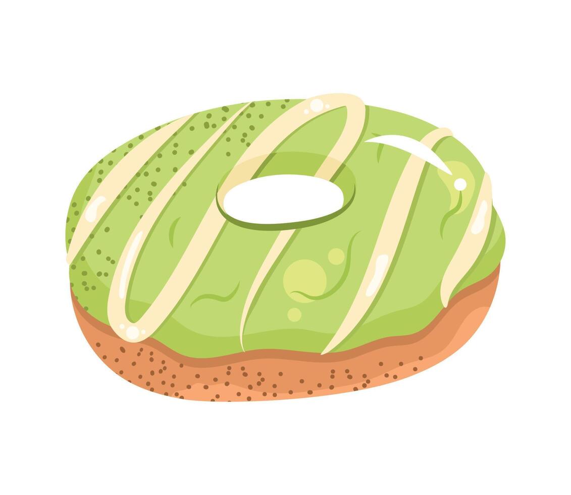 sweet matcha donut vector