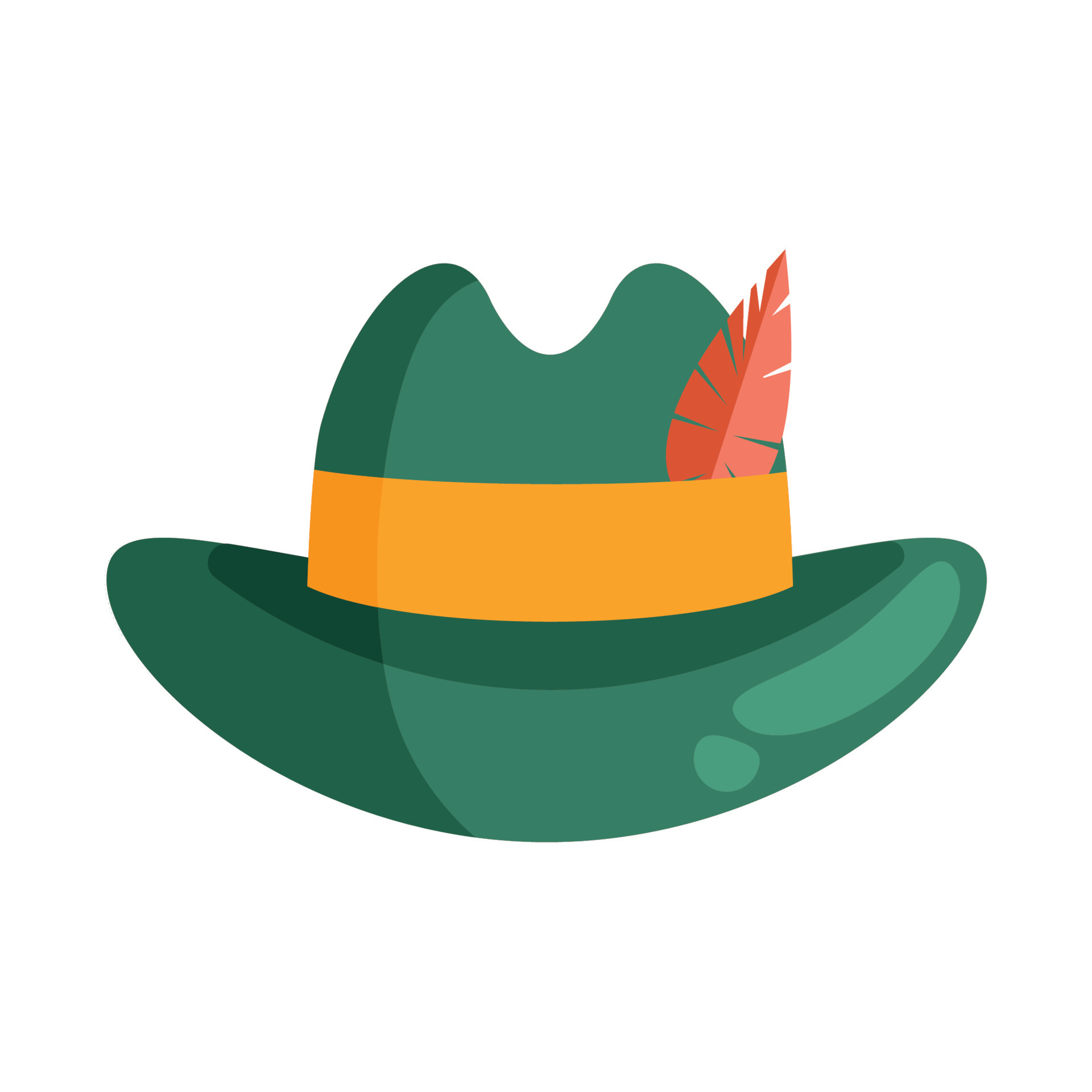 germany hat with feather 11451318 Vector Art at Vecteezy