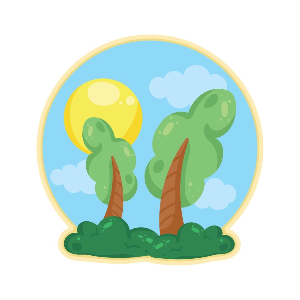 forest landscape badge vector