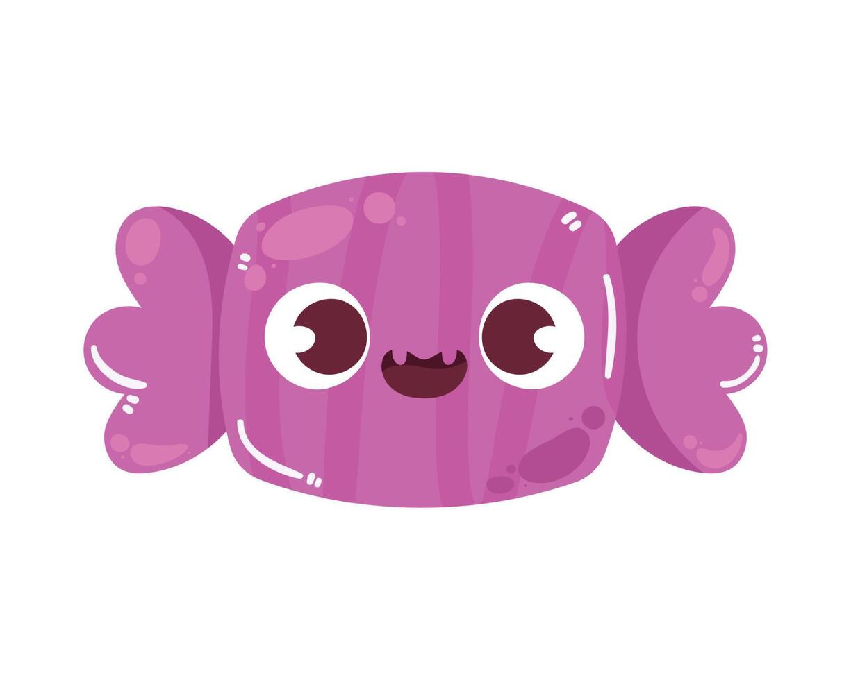 halloween purple candy kawaii vector