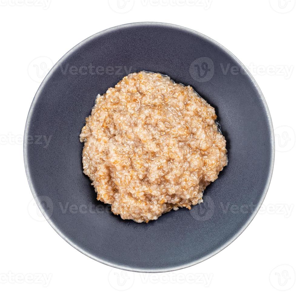 top view of boiled porridge from crushed rye photo