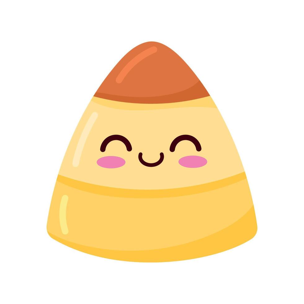 pudding Kawaii sweet Food vector