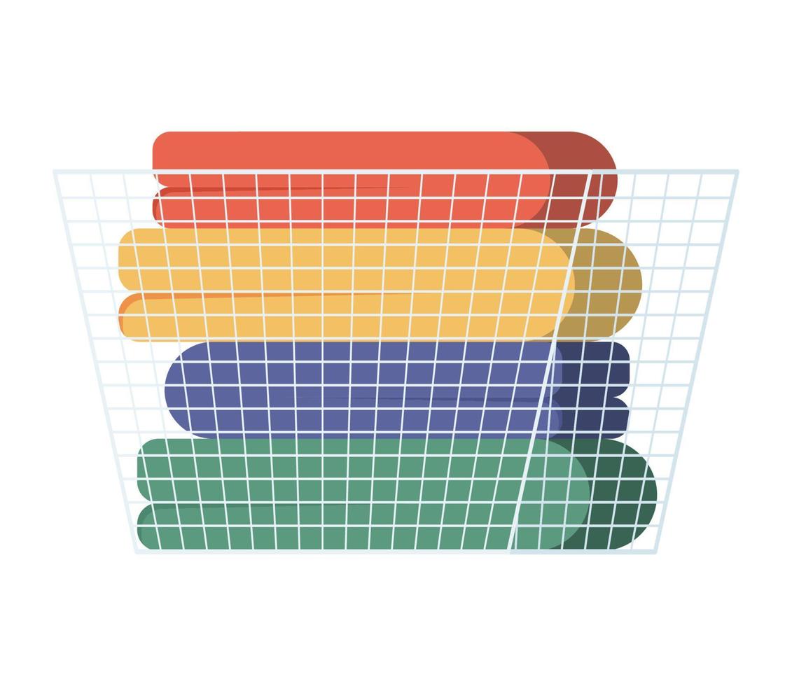 clothes in white basket vector