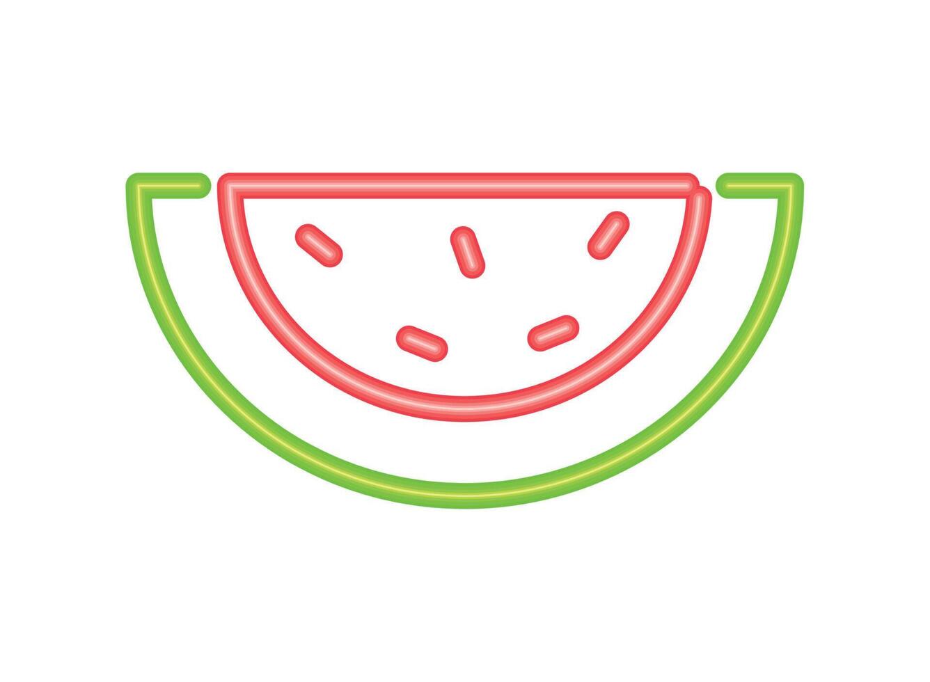 watermelon neon light style vector