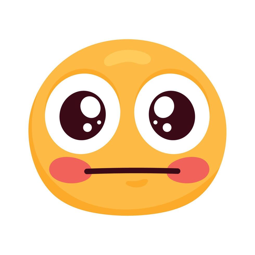 personaje de cara de emoji asustado vector