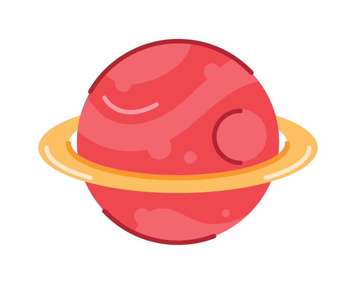 red saturn planet vector