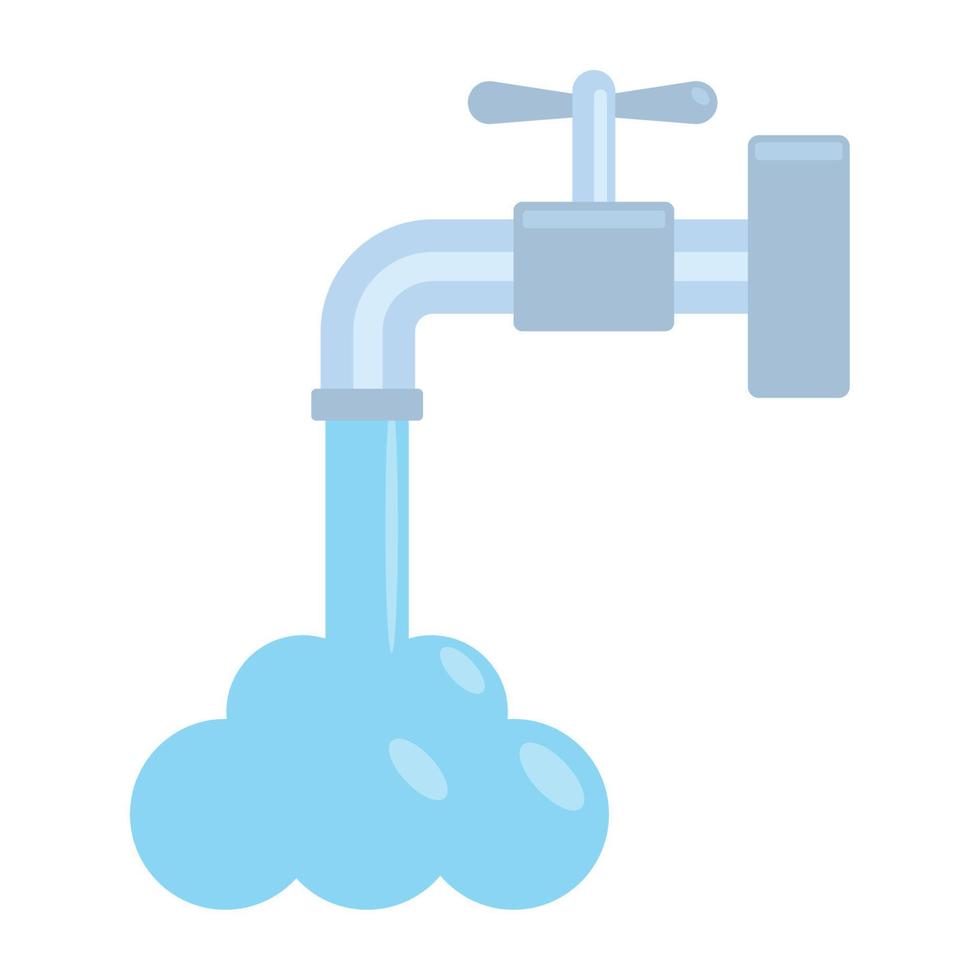 faucet with water vector