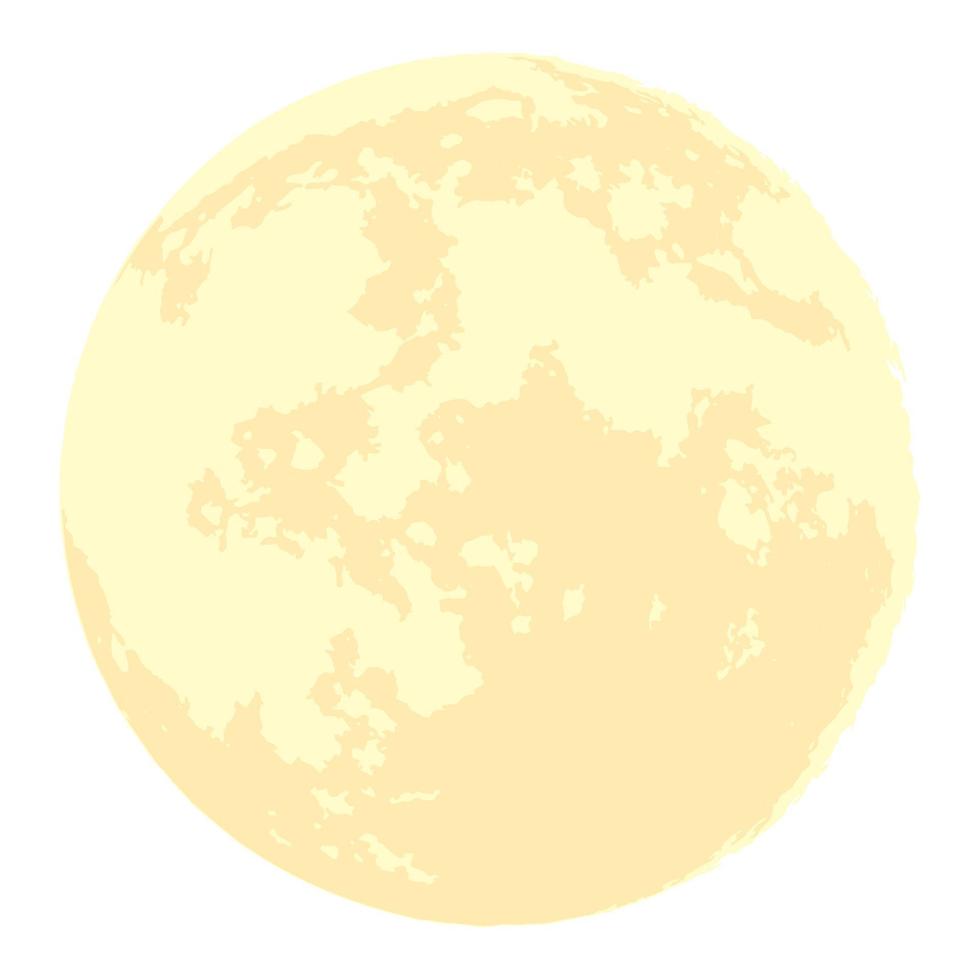 yellow full moon vector