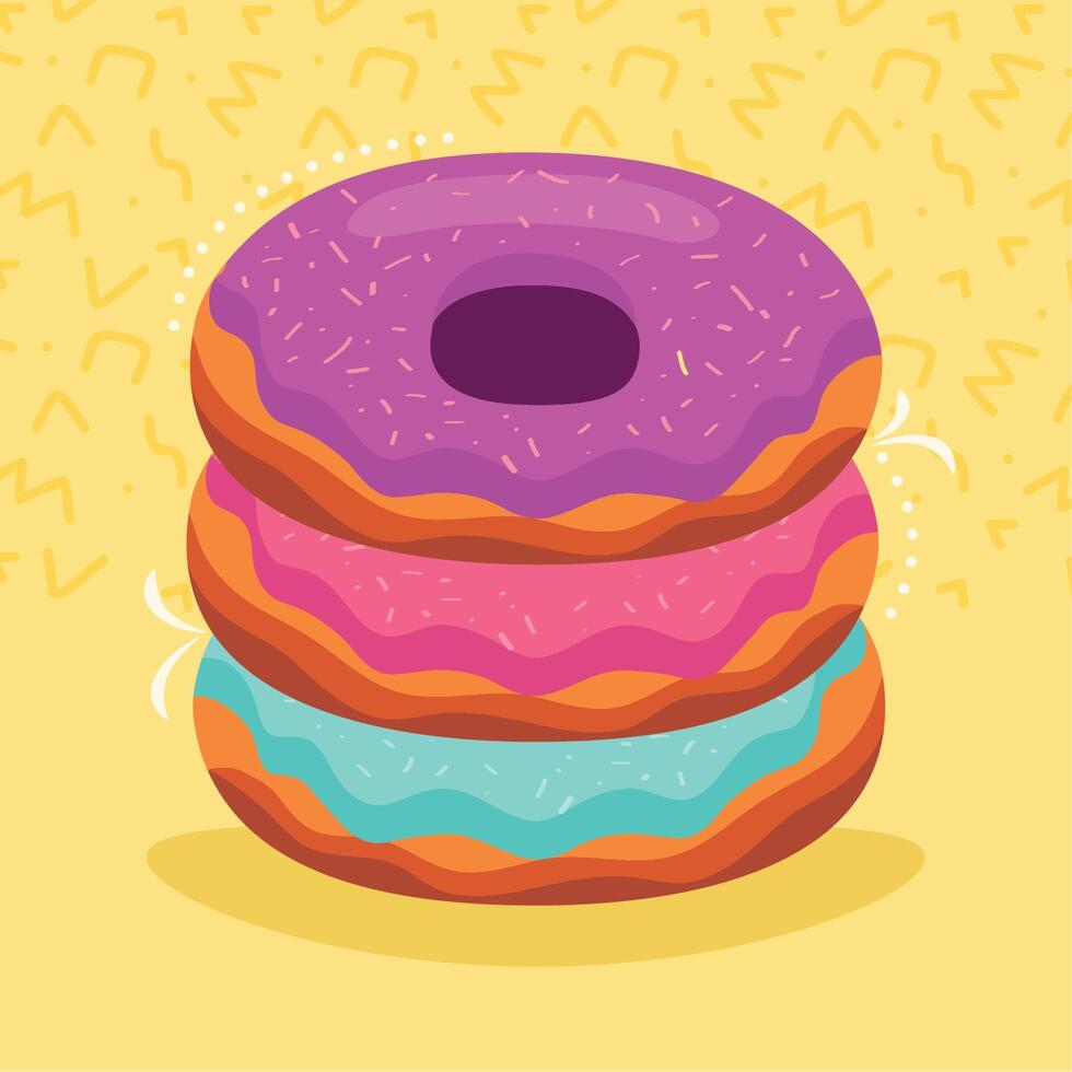 sweet delicious donuts vector