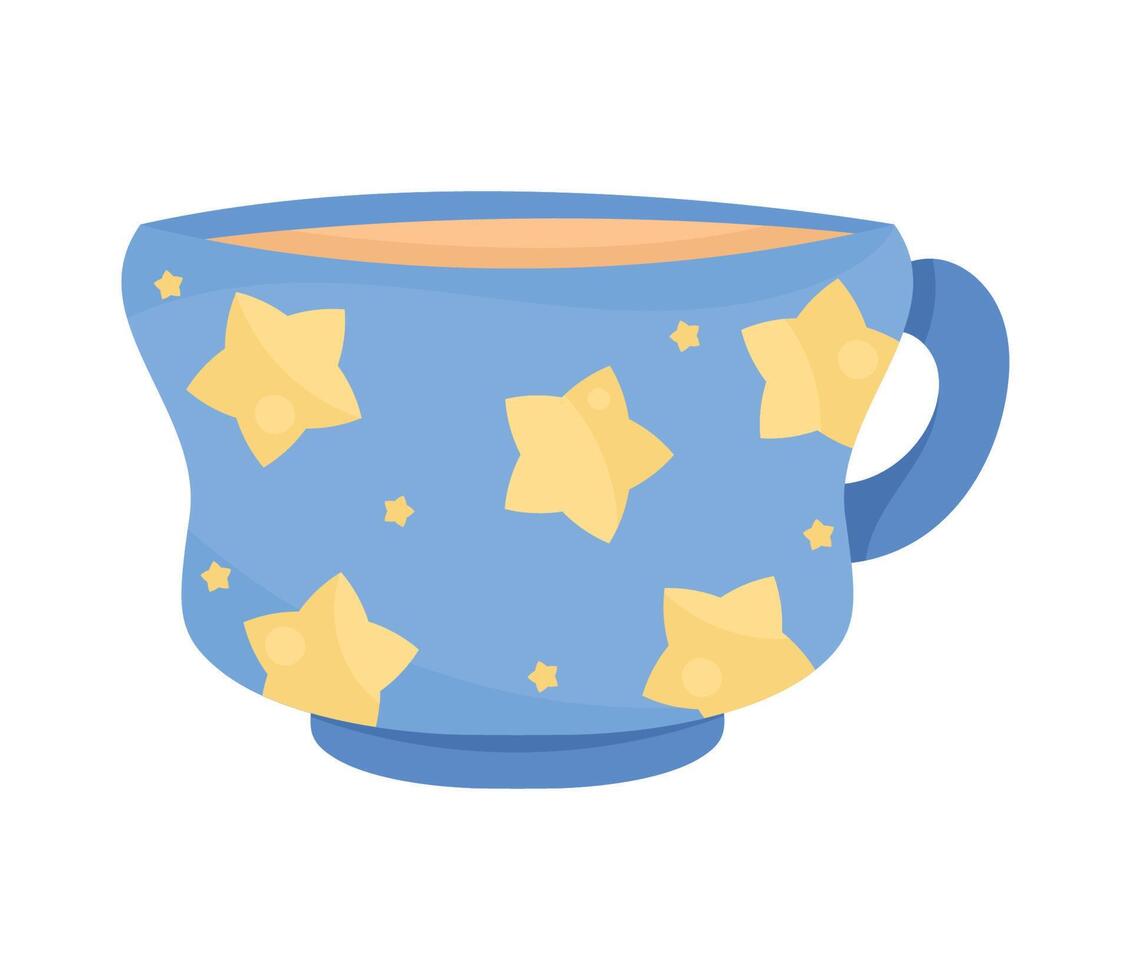 stars in ceramic cup vector