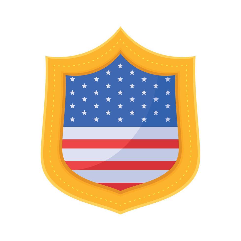 usa flag in shield vector