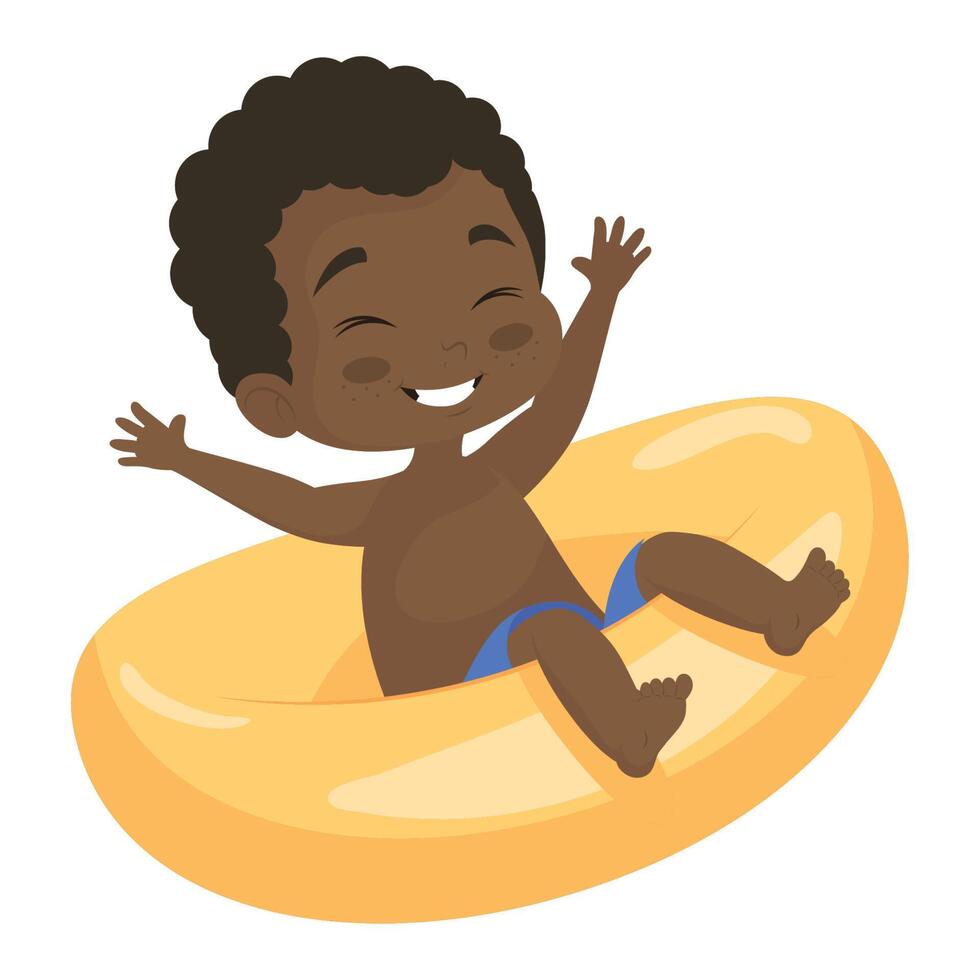 afro boy in float vector