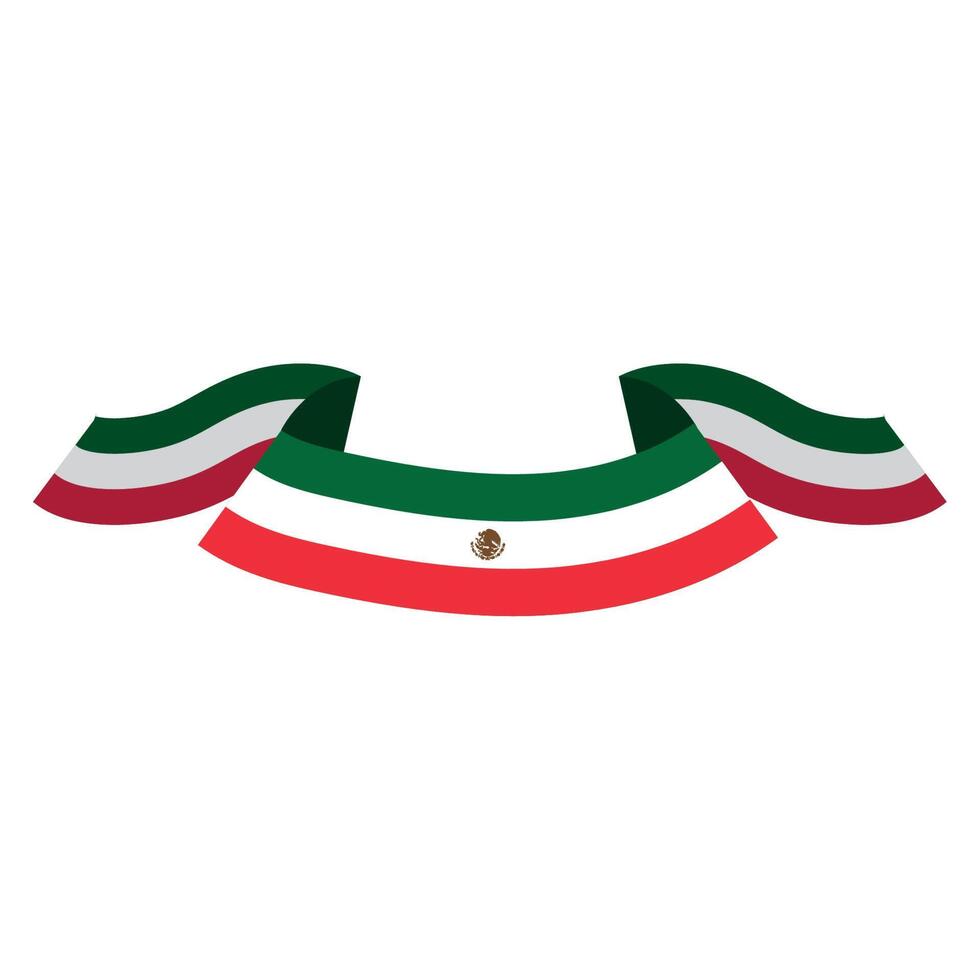 mexican flag ribbon frame vector