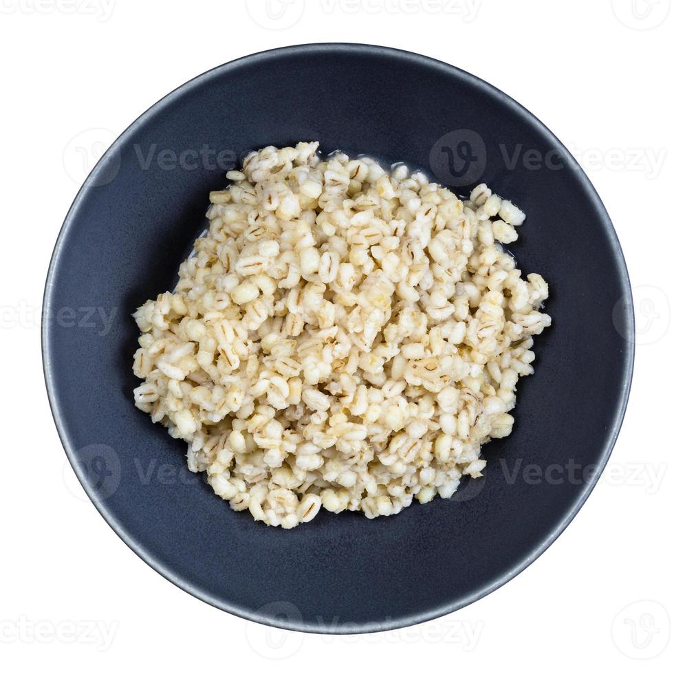 top view of cooked porridge from pearled barley photo