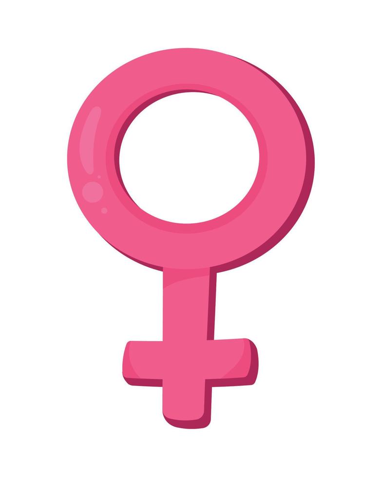 símbolo de género femenino rosa vector