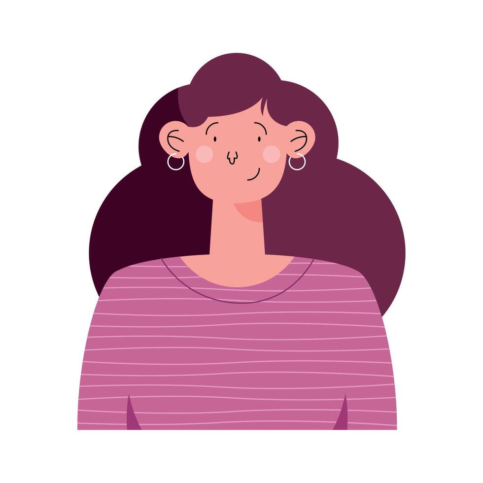 mujer joven de dibujos animados vector