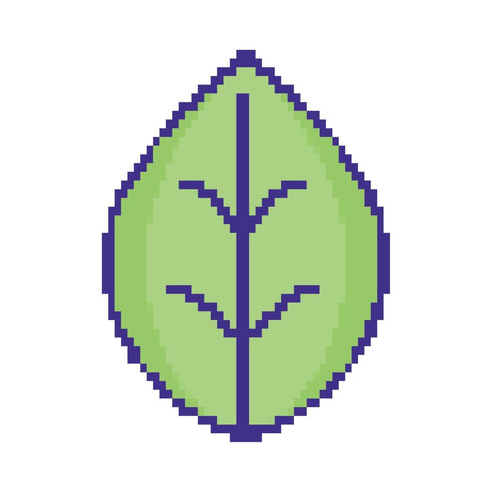 leaf pixel art vector