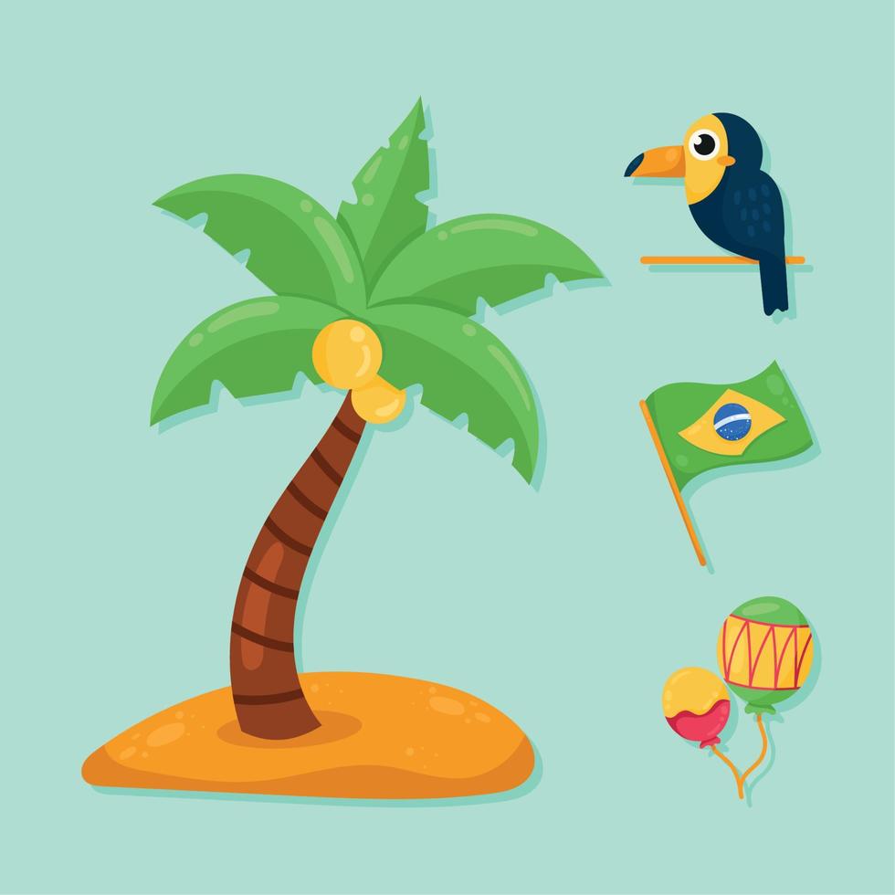 iconos de la cultura de brasil vector