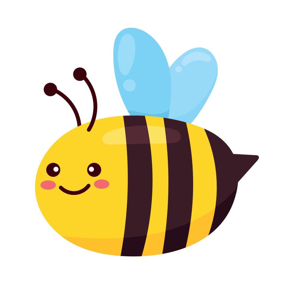 bee insect kawaii style vector