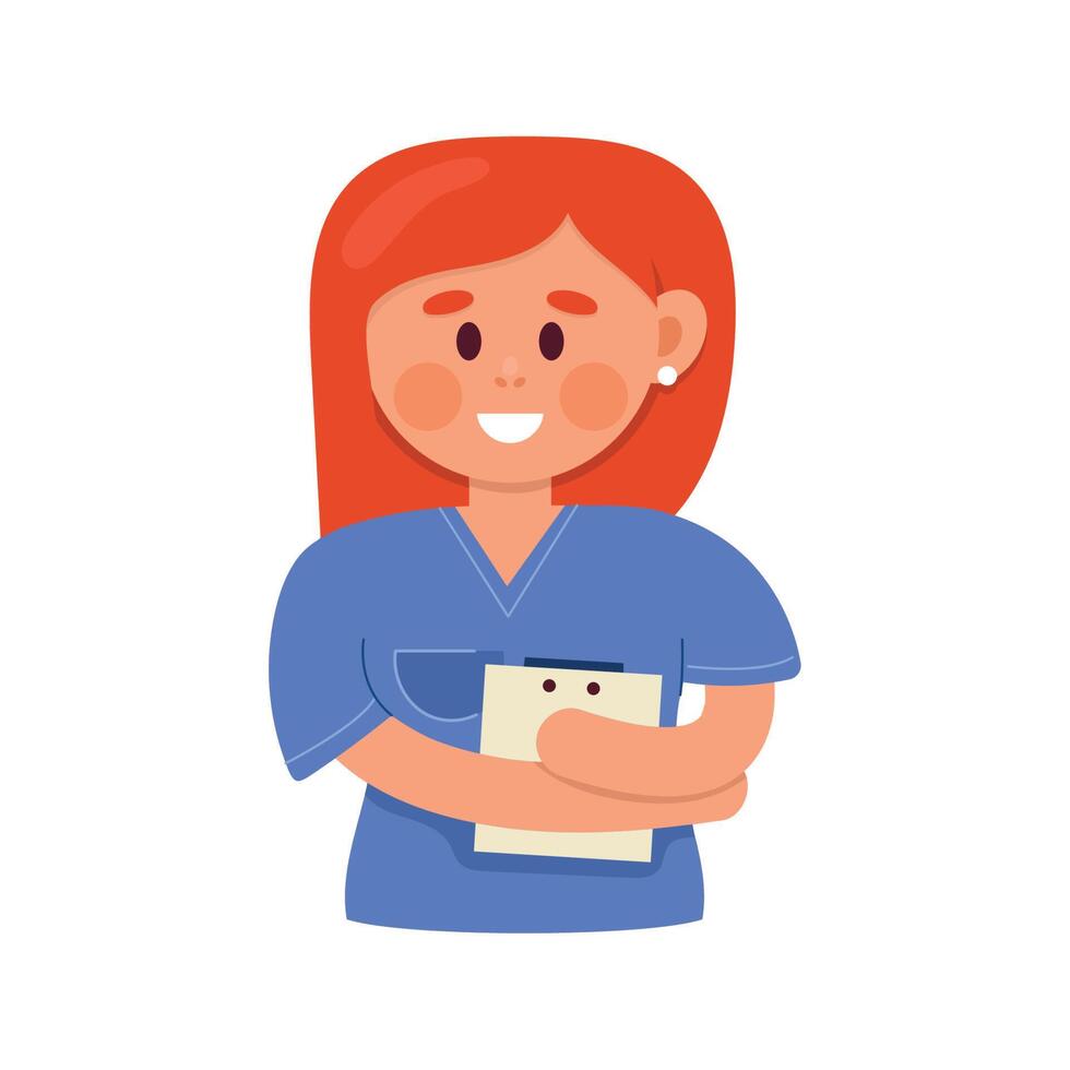 nurse with medical order vector