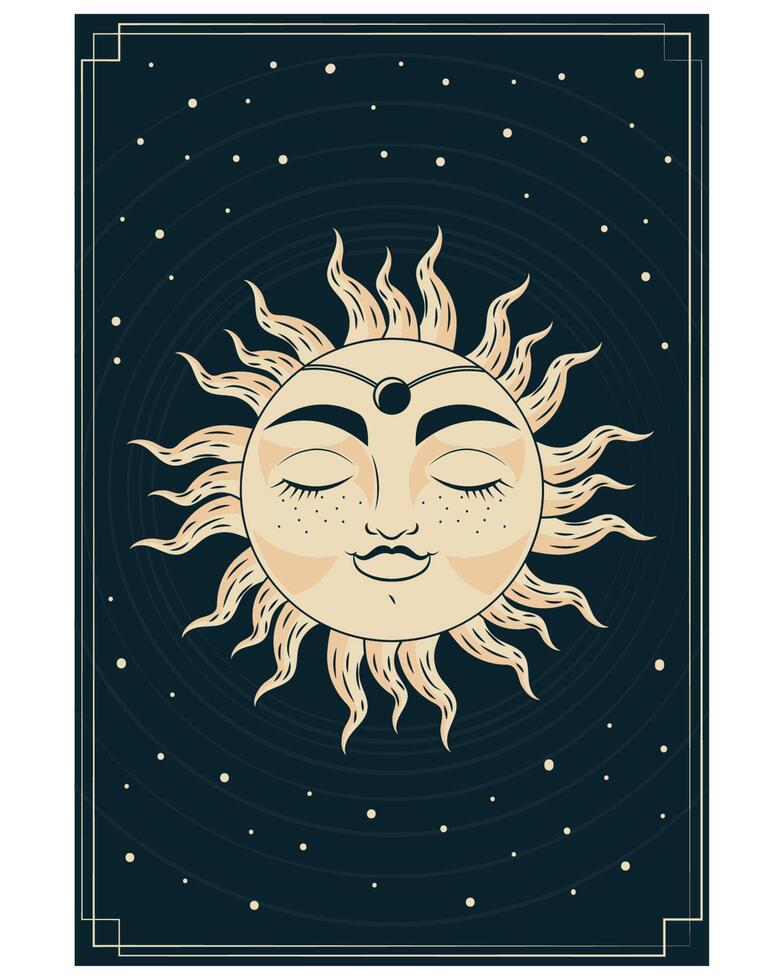astrology golden sun vector