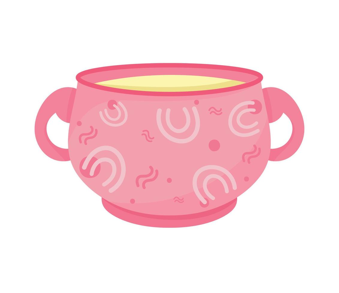 pink ceramic cup vector