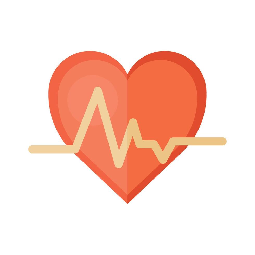 heart cardio with hearbeat vector