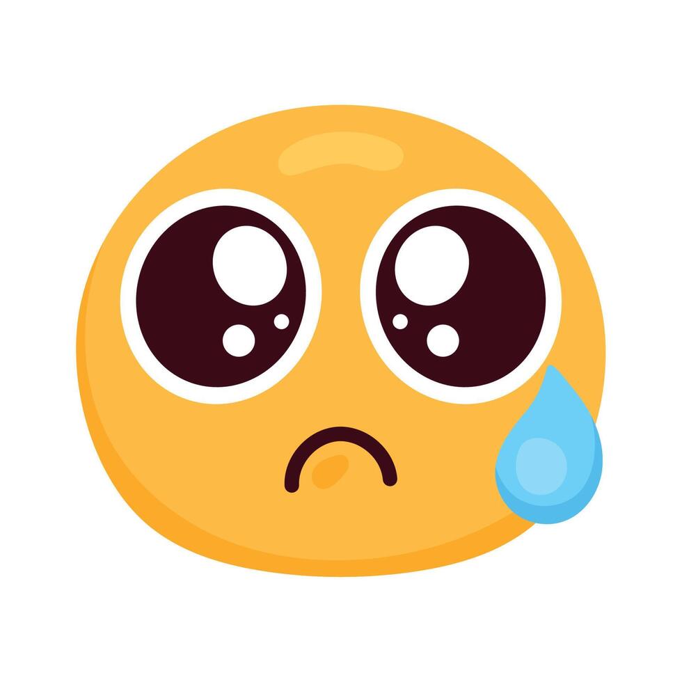 personaje de cara de emoji triste vector