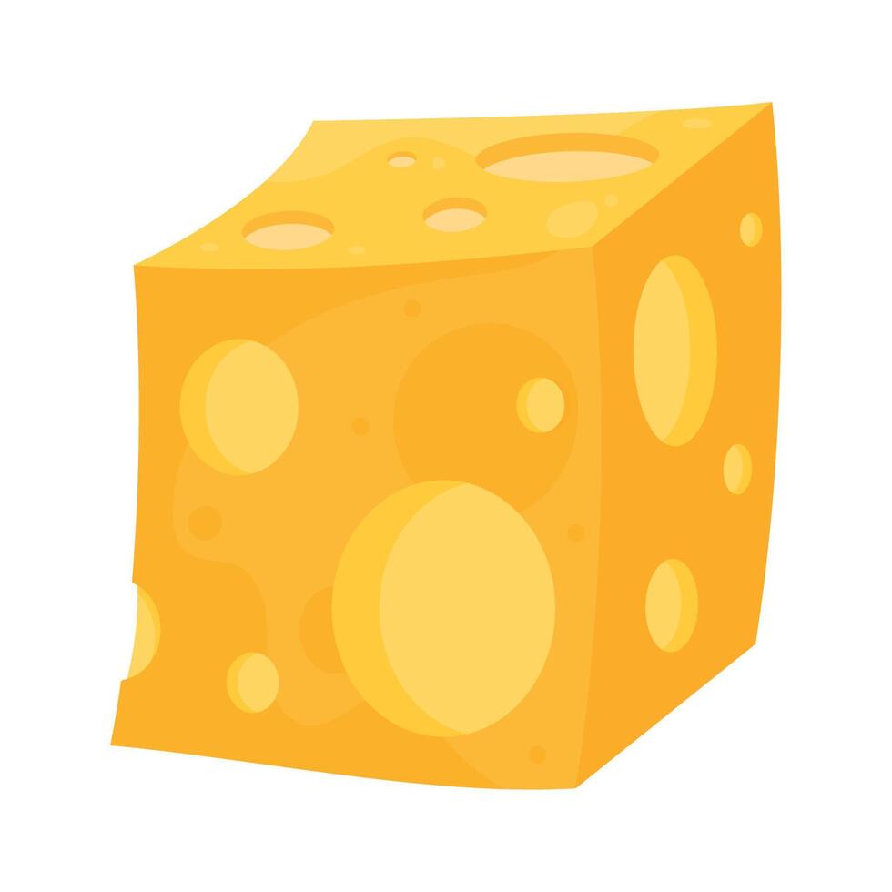 bloque de queso chedar vector