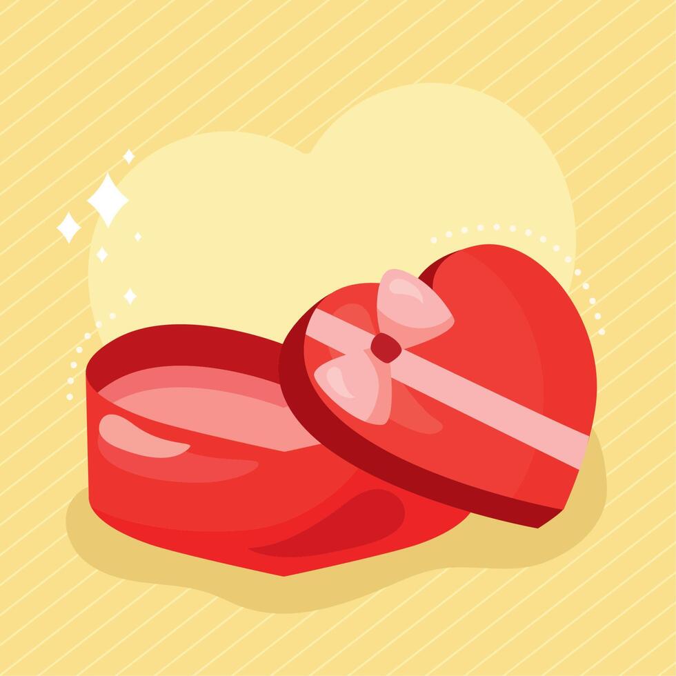 heart gift box vector