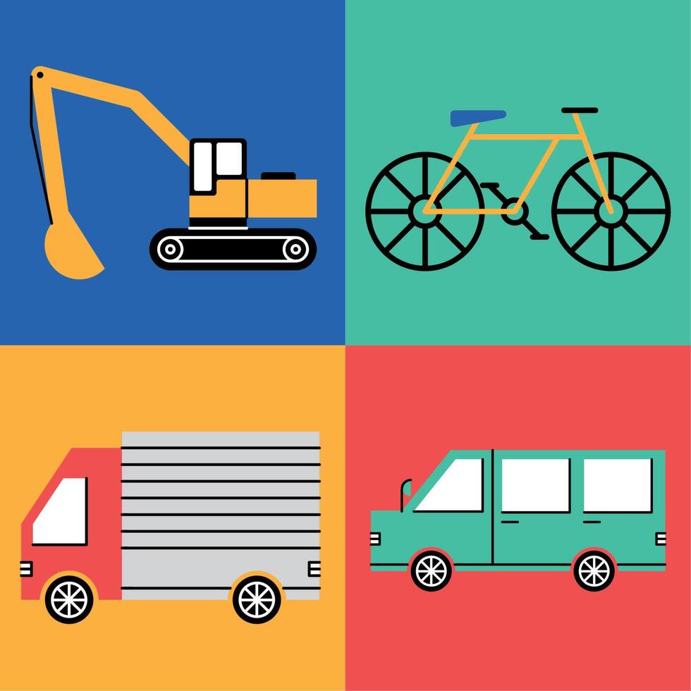 four means of transport vector