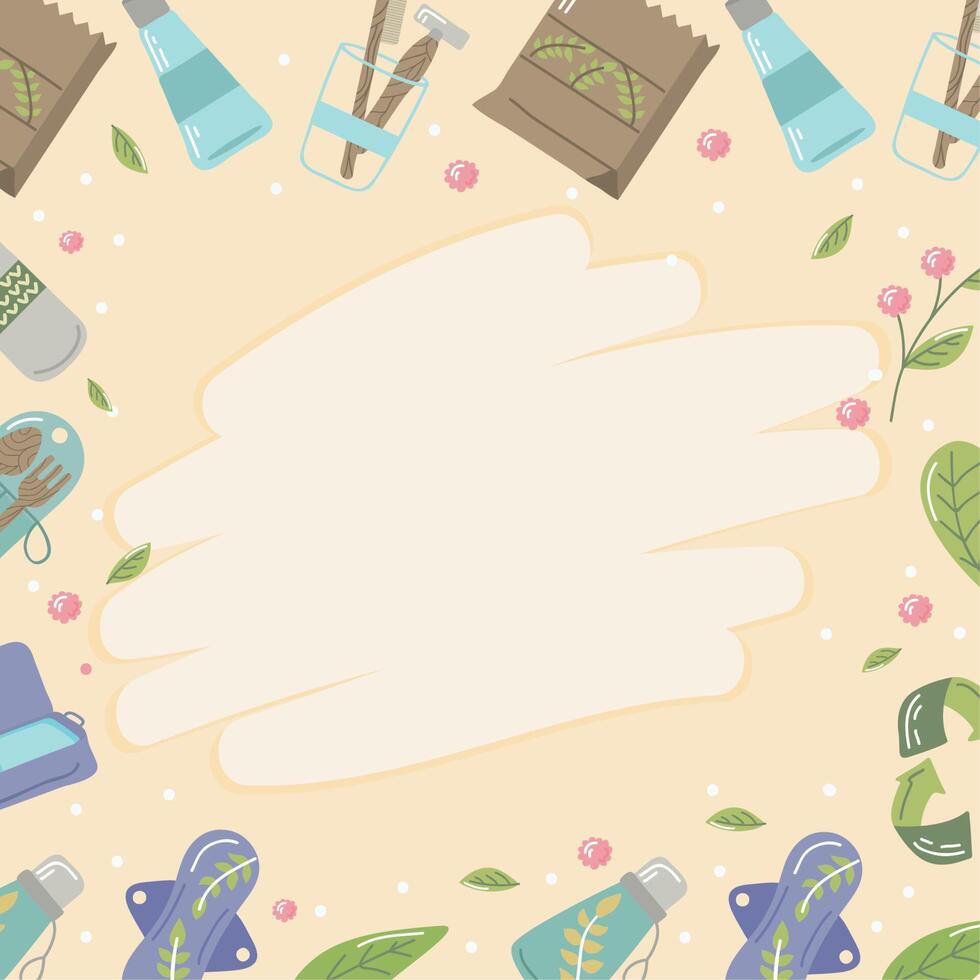 reusable ecology elements frame vector