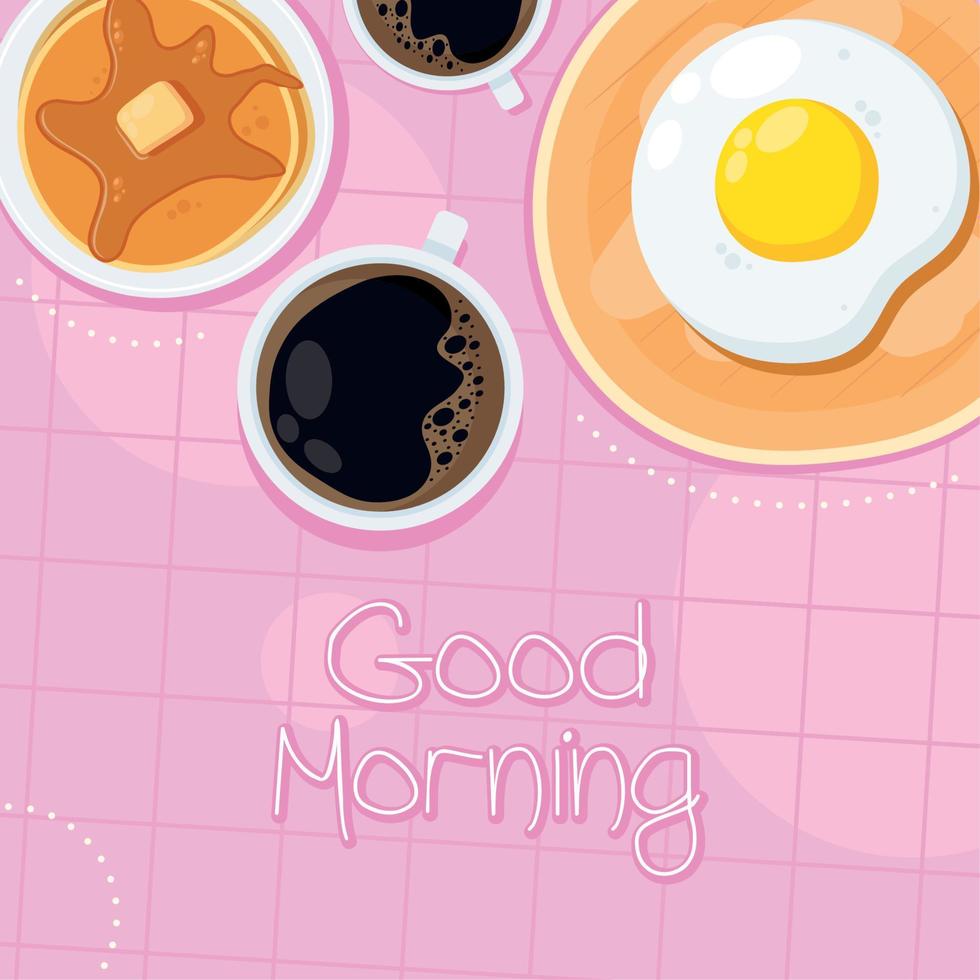 desayuno y letras de buenos días vector