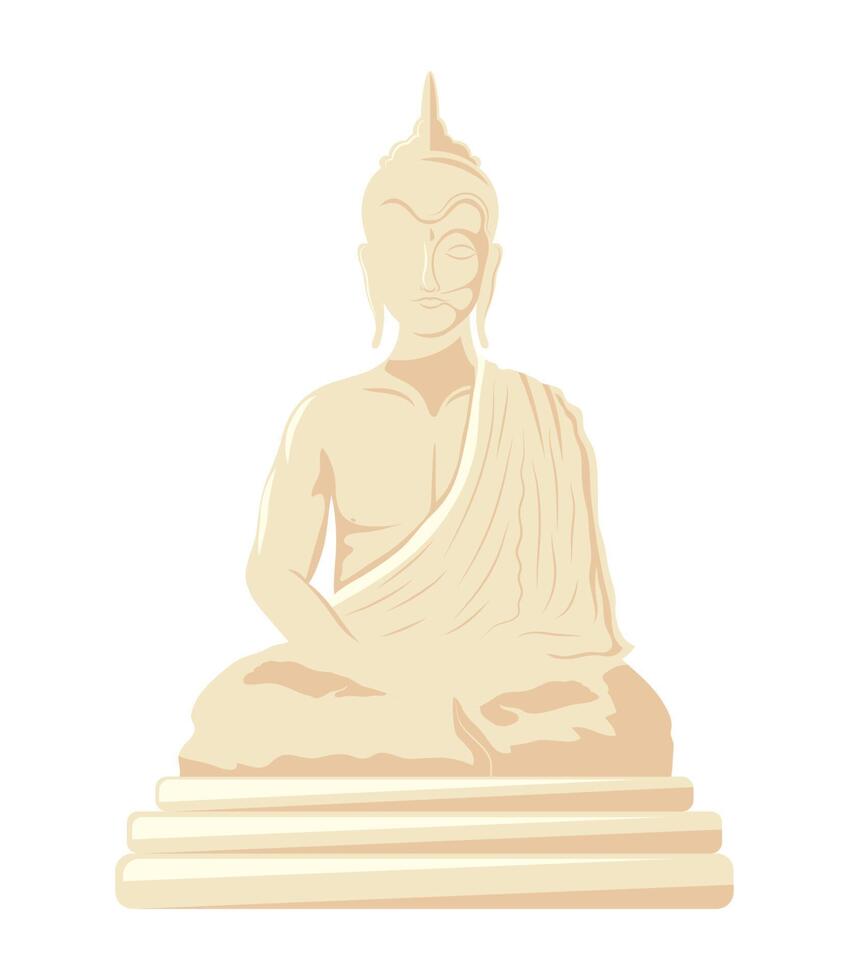 loy krathong buddha statue vector