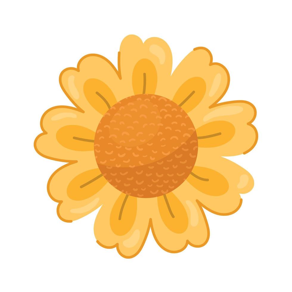 cute yellow sunflower vector