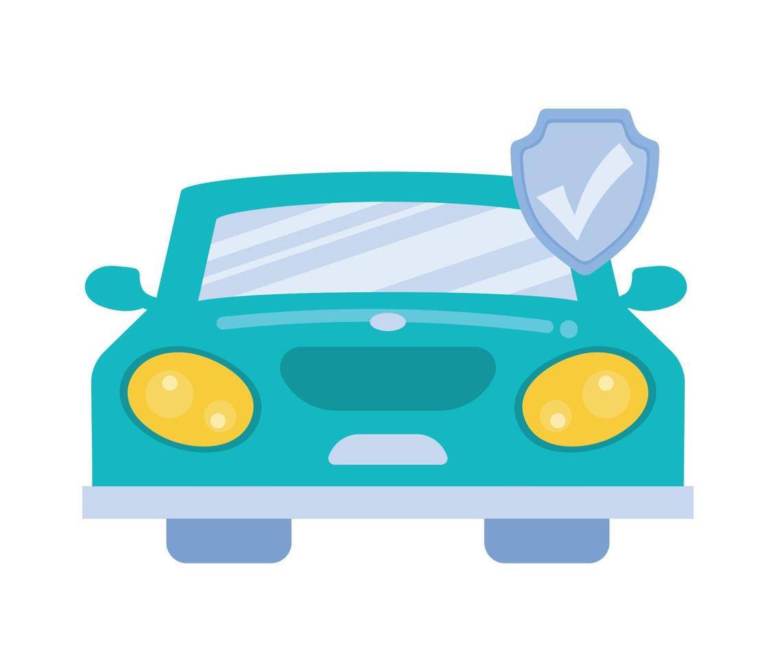 car with insurance shield vector
