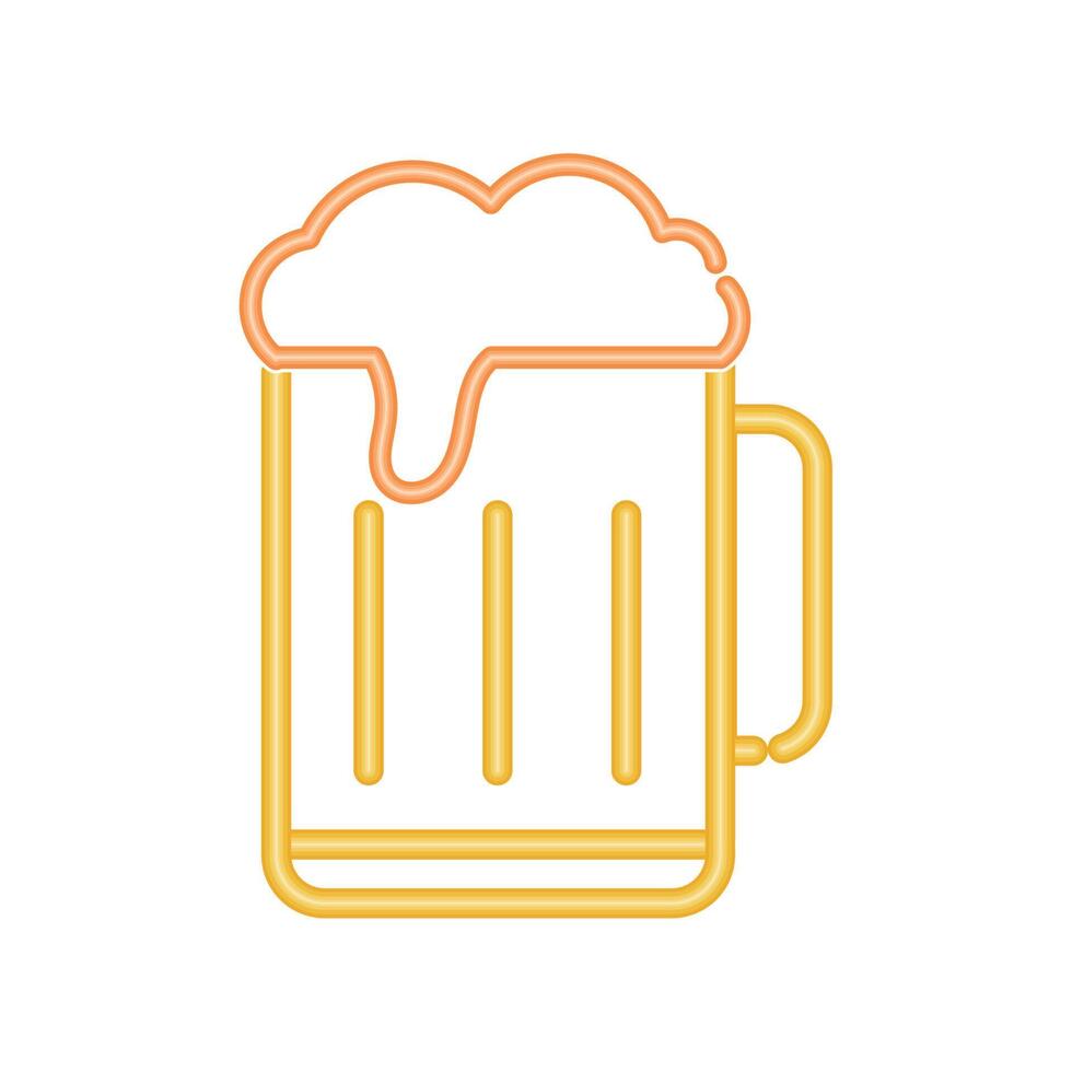beer neon light style vector
