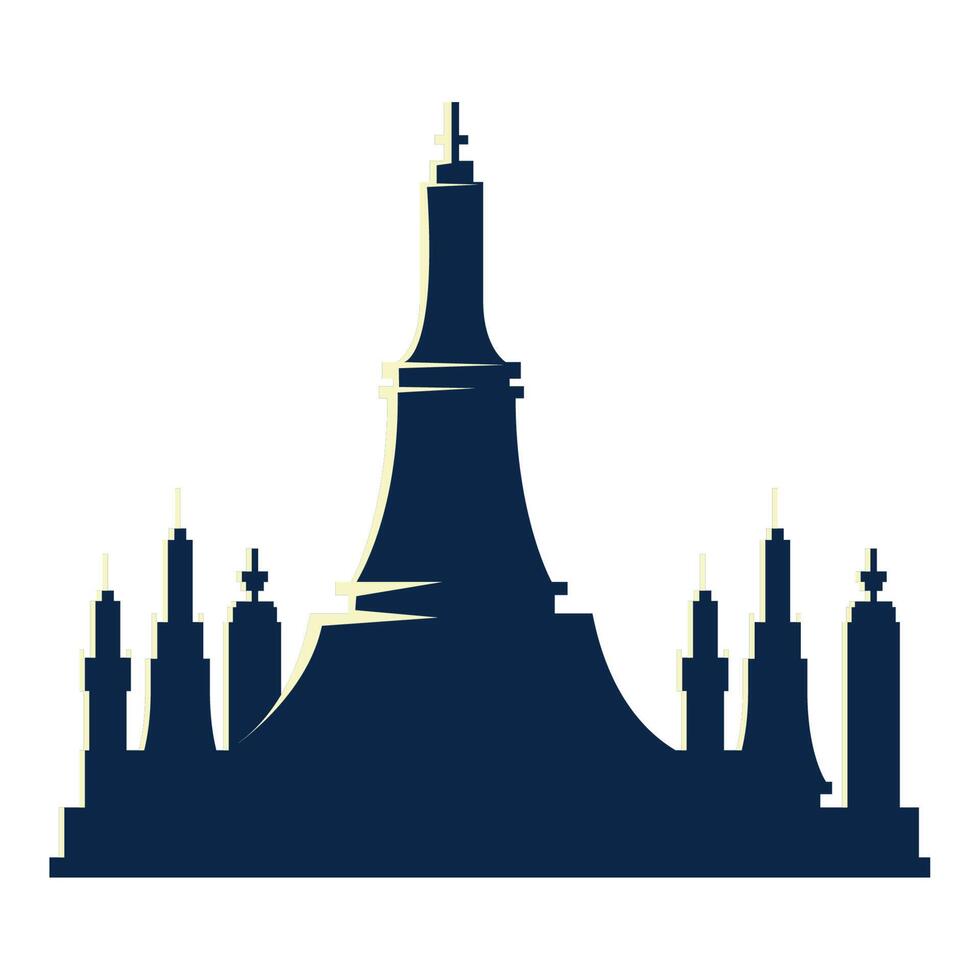 loy krathong temple silhouette vector