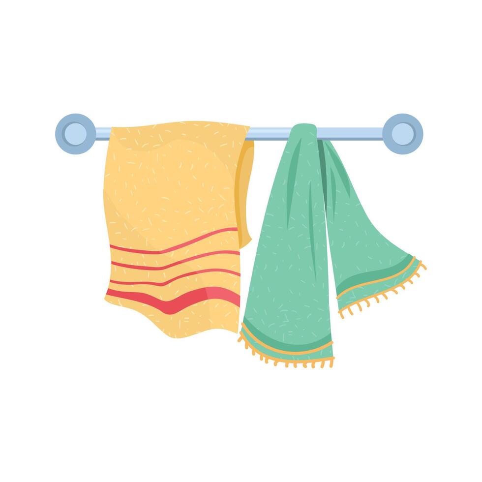 two towels hanging vector