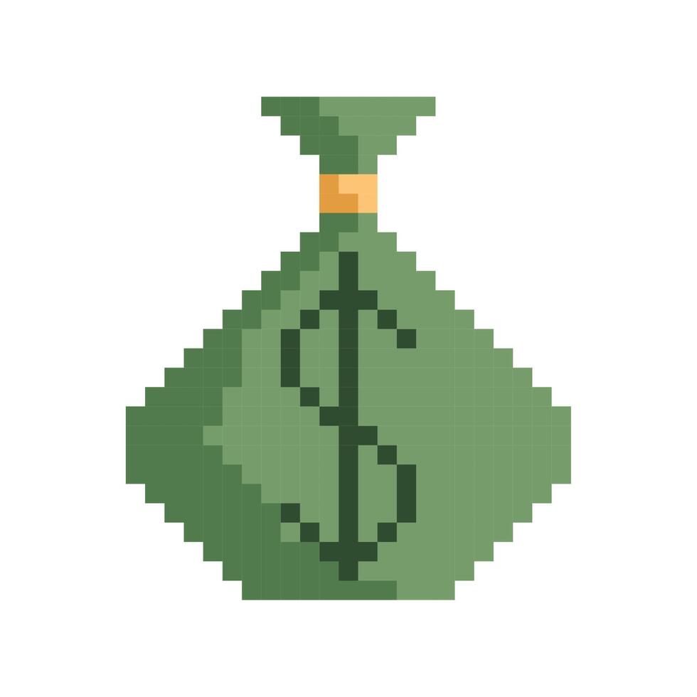 bolsa de dinero estilo pixel art vector