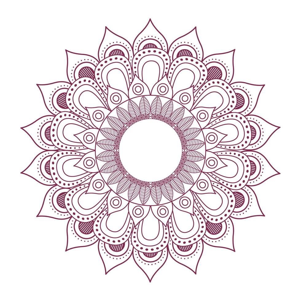 mandala red color vector