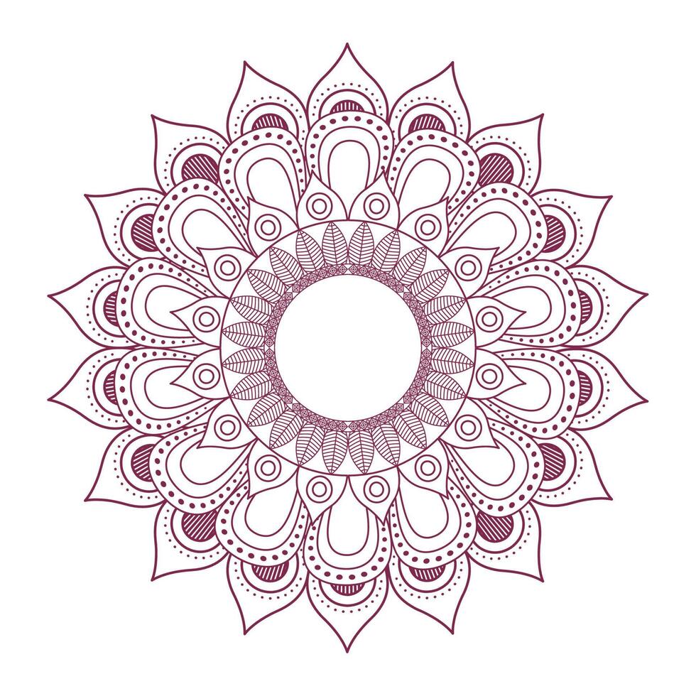 mandala color rojo vector