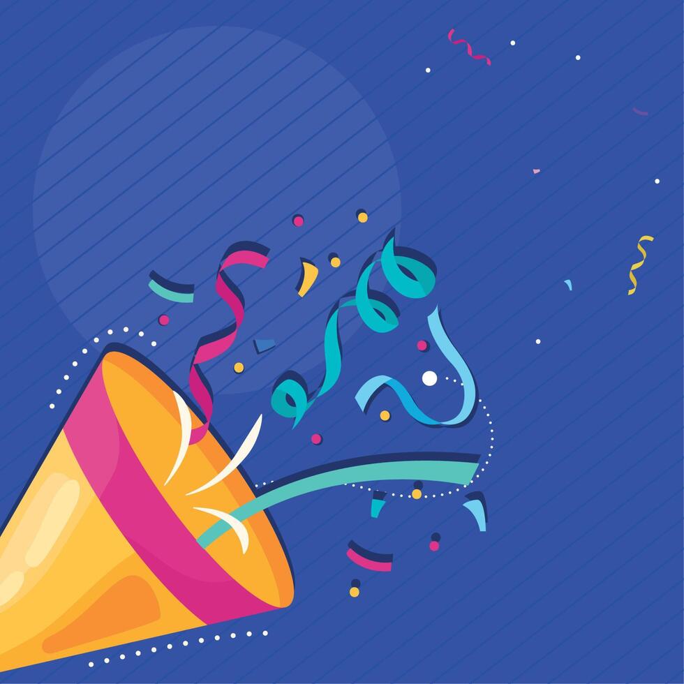 party cornet and confetti vector