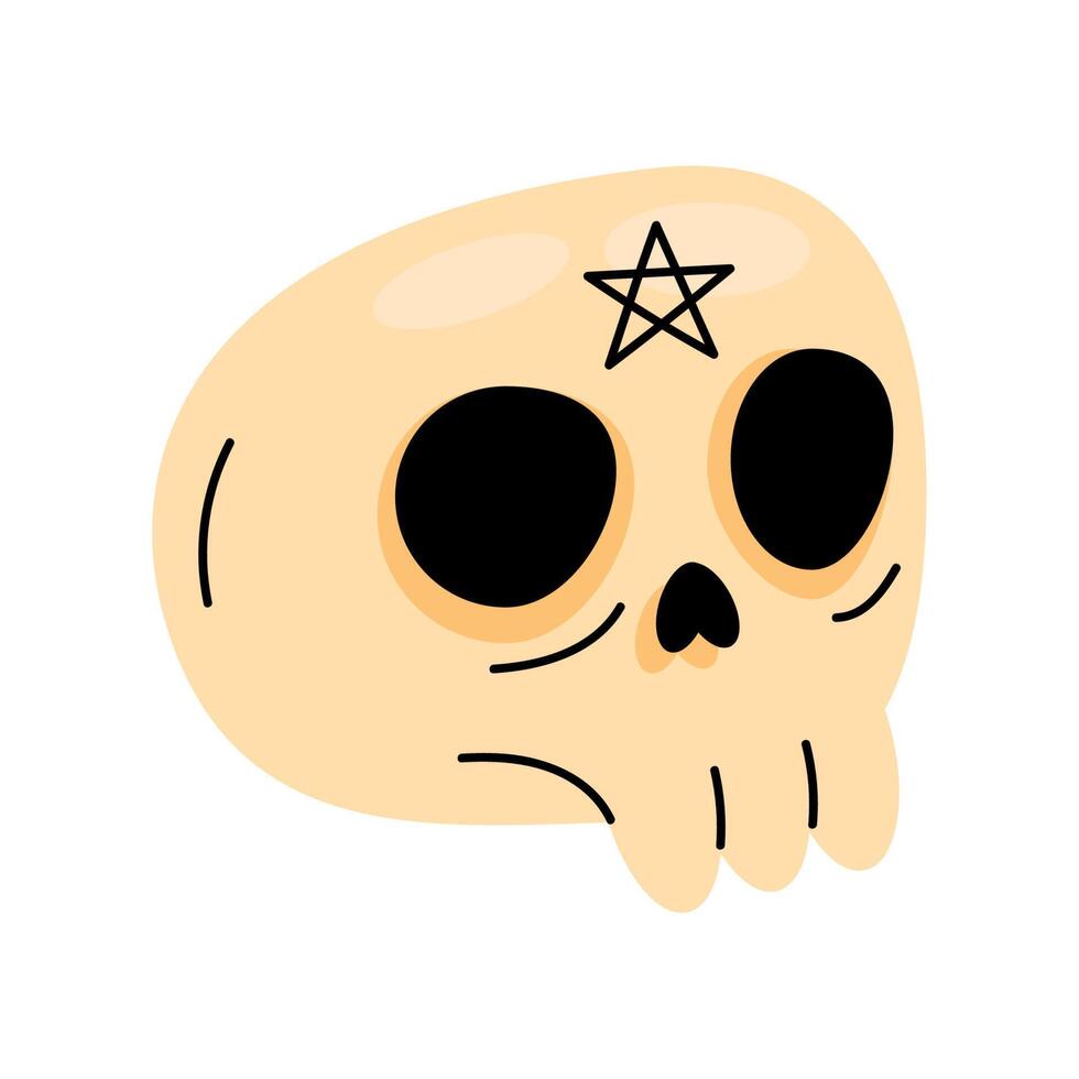 halloween skull head vector